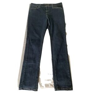 PBX Basics Womens Size 10 Dark Wash Denim Straight Leg JeansIndigo Blue Mid Rise